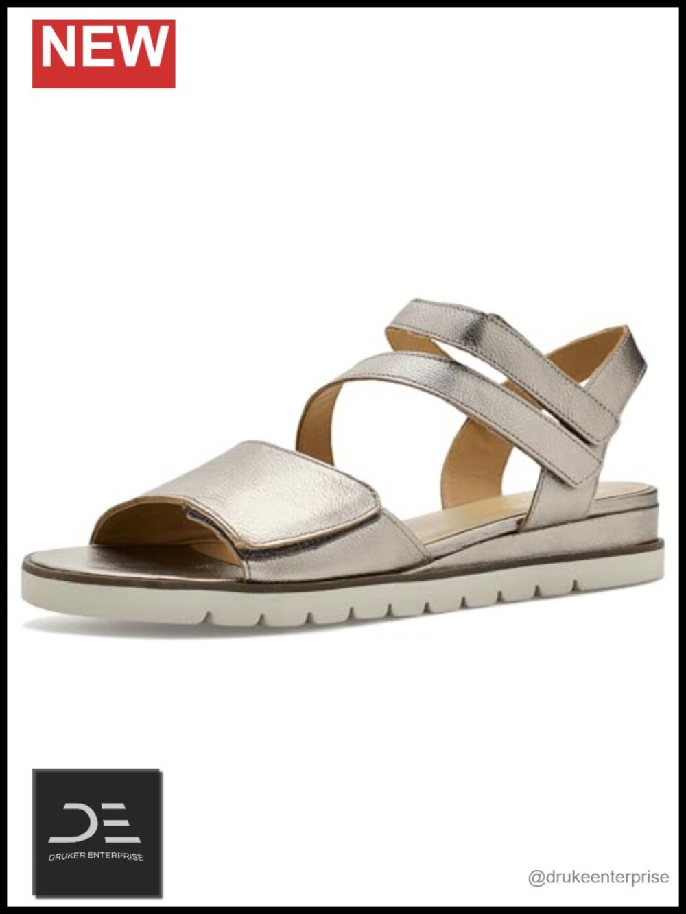 Women's Leather Wedge Sandals Adjustable Straps Memory Foam Insole